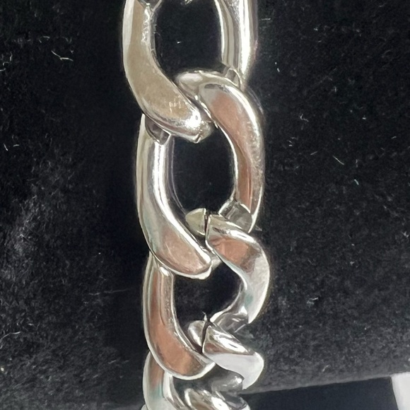 Stainless Steel Men's Silver Bracelet, Fashion Hip Hop Cuban Link201 Steel NWT - Picture 4 of 8